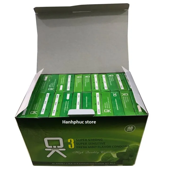 Bao Cao Su Ok Bạc Hà Mát Lạnh Hộp Lớn 144 Cái