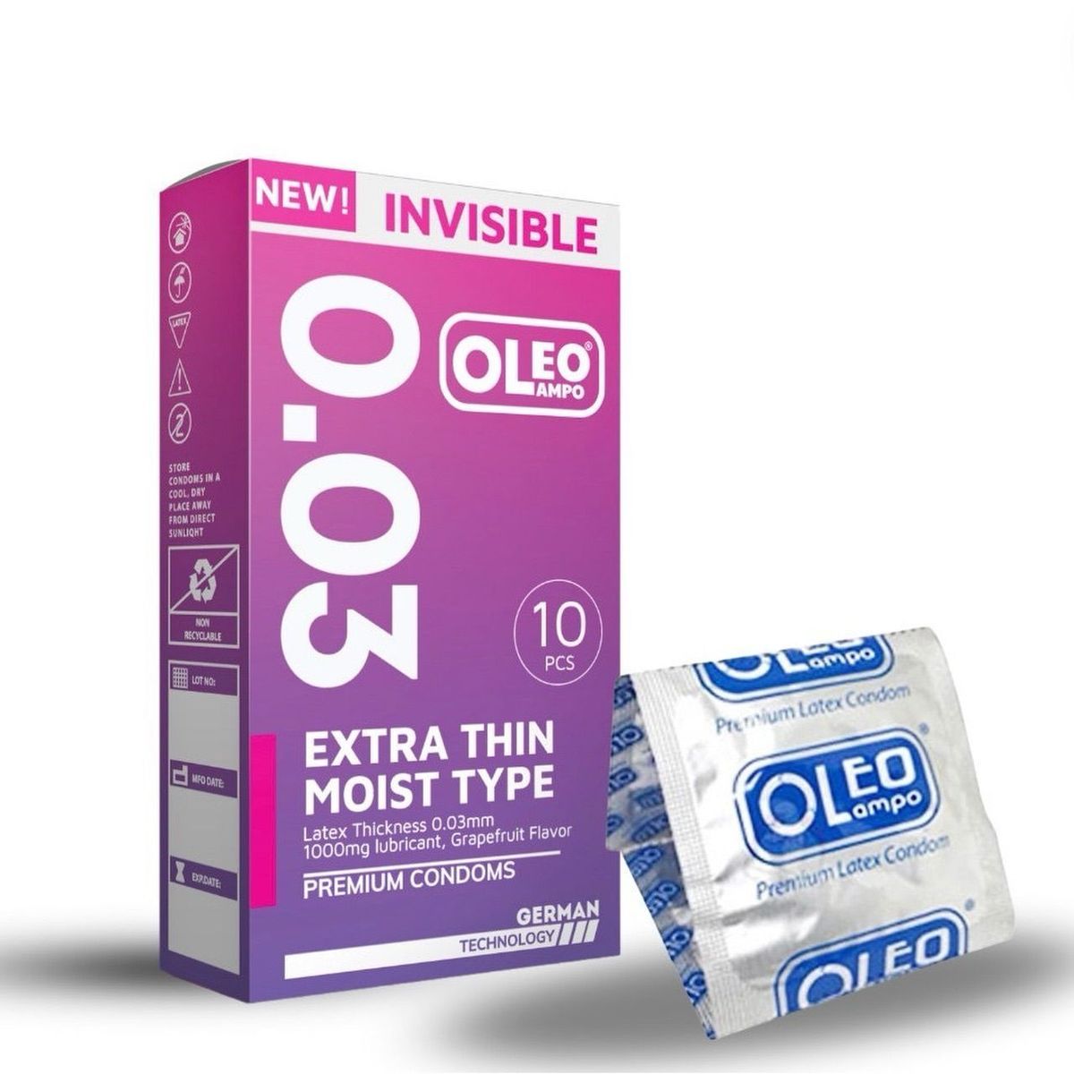 Bao Cao Su Oleo Lampo Invisible 0.03 – Siêu mỏng 0.03mm, Hương Nho Quyến Rũ 9 5ef08530 226f 11ef bb33 0ff2f9aae4bf