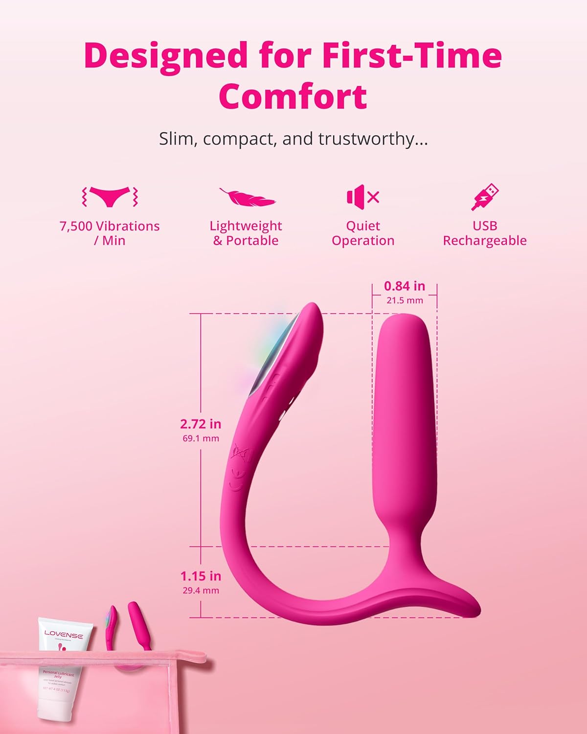 Lovense Lush Anal Plug Hậu Môn Rung Điều Khiển App Dành Cho Người Mới Bắt Đầu 8 71YpGjbc64L. AC SL1500