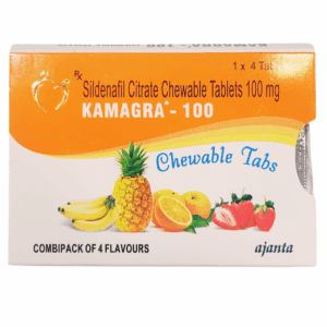 Viên Nhai Kamagra 100mg Tăng Cường Sinh Lý Nam Vị Trái Cây (Hộp 4 Viên)