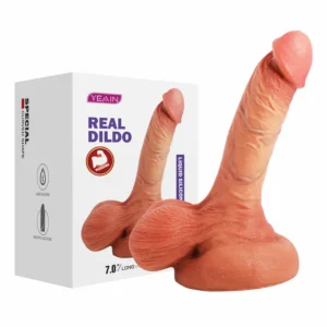 Dương Vật Giả Yeain Real Dildo Silicone Lỏng 2 Lớp, Siêu Mềm Như Thật Có Đế Hút Tường