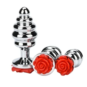 Phích Hậu Môn Inox Xoắn Đế Hoa – Anal Plug Kim Loại Kích Thích Điểm P Cho Nam