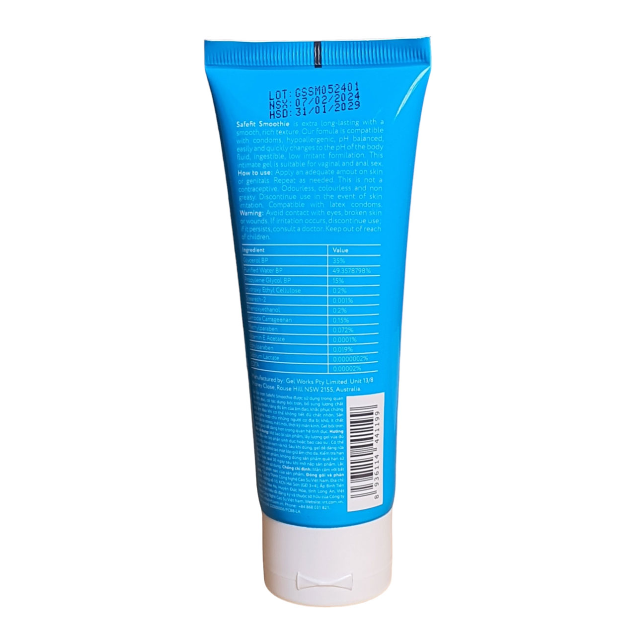 Gel Bôi Trơn Smoothie Safefit Tuýp 100gr 2 Gel Bôi Trơn Smoothie Safefit Tuýp 100gr