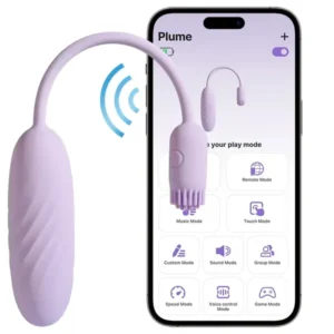 Trứng Rung Svakom Plume: Đầu Đạn Chổi Silicon Fluttering, App KooSync Không Giới Hạn Khoảng Cách