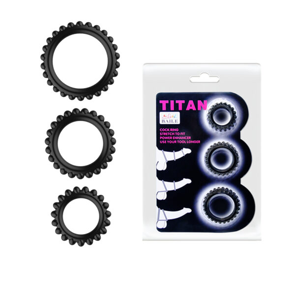 Bộ 3 Vòng Đeo Dương Vật Baile Titan Tăng Kích Thích, Chống Xuất Tinh Sớm 17 2291 G 1614236426698