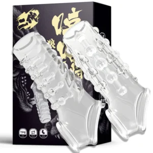 Bao Cao Su Đôn Khúc Giữa Silicone Có Quai Đeo Shi Niuniu Trong Suốt Gân Bi