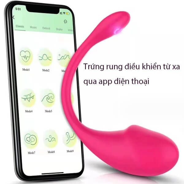 Trứng Rung Kết Nối Bluetooth Điều Khiển APP Massage Điểm G 22 trung rung ket noi bluetooth dieu khien app massage diem g 2 grande