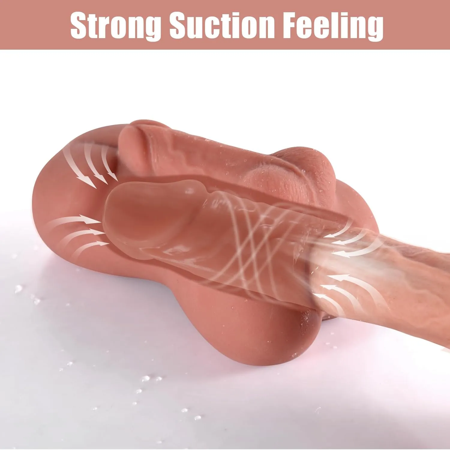 Cốc Thủ Dâm Bán Thân Nam 6 Múi Lực Hút Chân Không, Rãnh Xoắn Như Thật