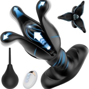 Máy Massage Tuyến Tiền Liệt Hoa Địa Ngục Đầu Nở 55mm, 9×9 Chế Độ, Remote Không Dây