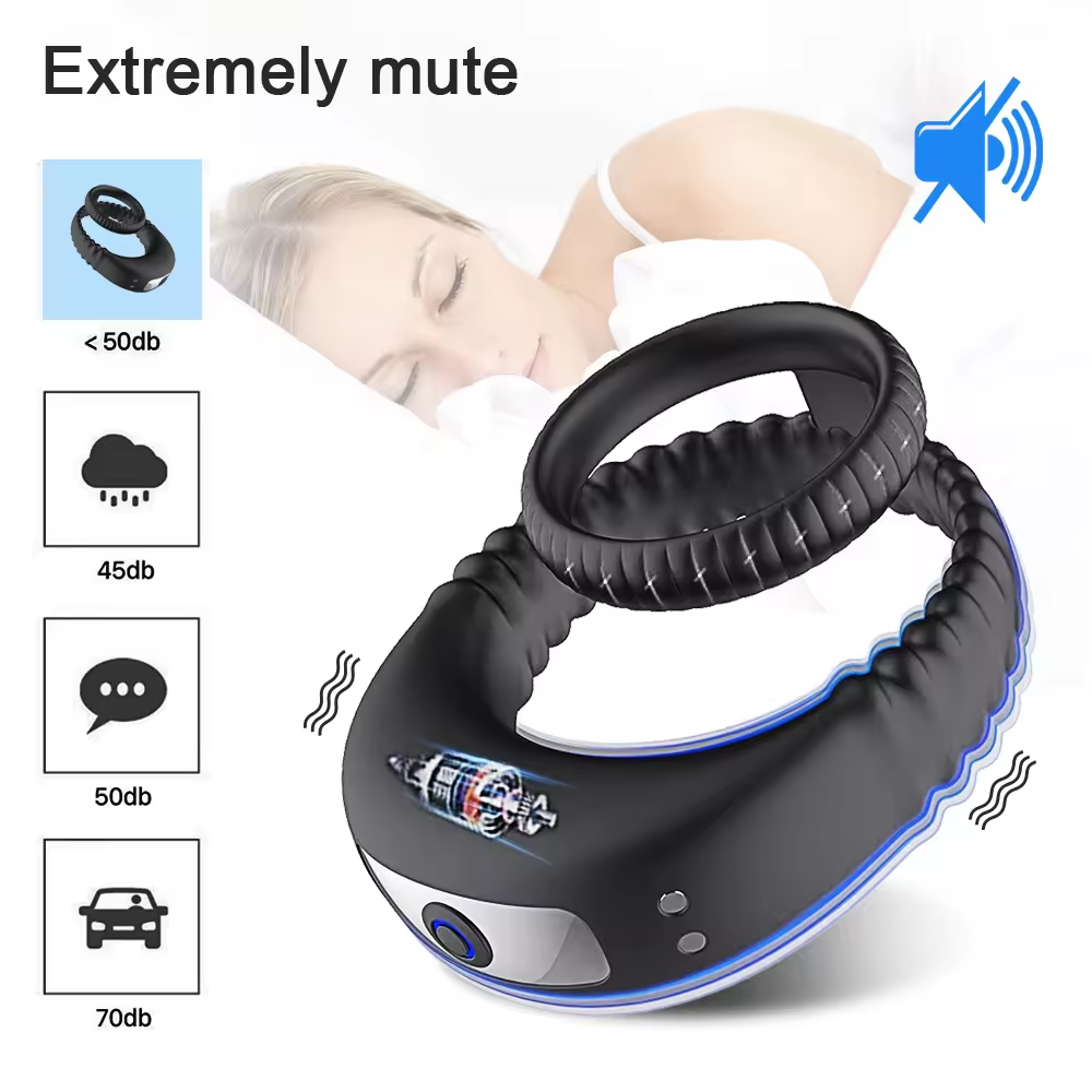 Vòng Đeo Dương Vật Kép Silicone Co Giãn 10 Chế Độ Rung 4 Vòng Đeo Dương Vật Kép Silicone Co Giãn 10 Chế Độ Rung
