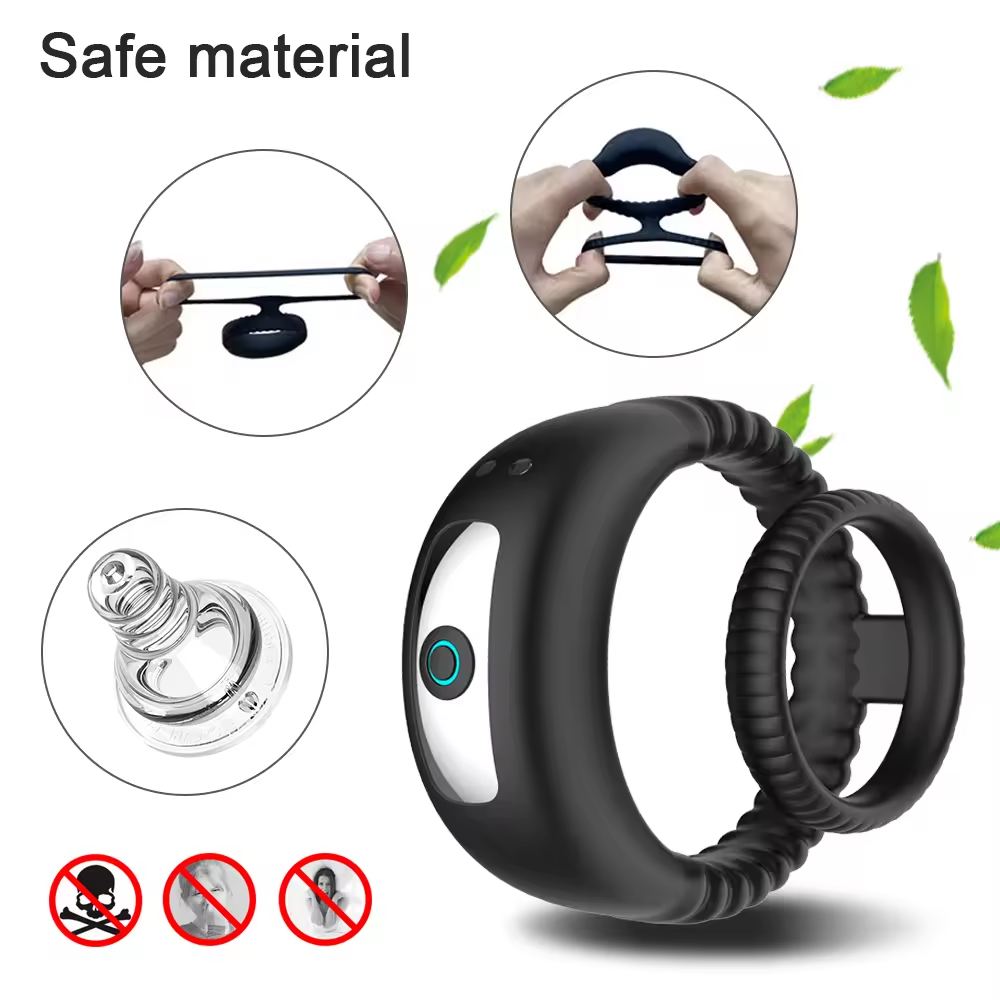 Vòng Đeo Dương Vật Kép Silicone Co Giãn 10 Chế Độ Rung 2 Vòng Đeo Dương Vật Kép Silicone Co Giãn 10 Chế Độ Rung