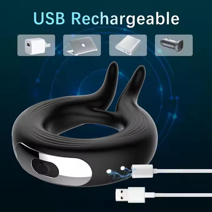 Vòng Rung Đôi Kích Thích Âm Vật 10 Chế Độ Sạc Từ Tính 5 Vòng Rung Đôi Kích Thích Âm Vật 10 Chế Độ Sạc Từ Tính