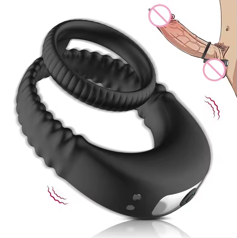 Vòng Đeo Dương Vật Kép Silicone Co Giãn 10 Chế Độ Rung 7 Vòng Đeo Dương Vật Kép Silicone Co Giãn 10 Chế Độ Rung