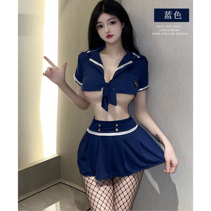Cosplay Cảnh Sát Sexy Xẻ Ngực Gợi Cảm Áo Croptop Buộc Dây Váy Xòe Xếp Ly Nữ Police Dễ Thương - N703 15 vn 11134207 7r98o lksa1w1gqrpcd8