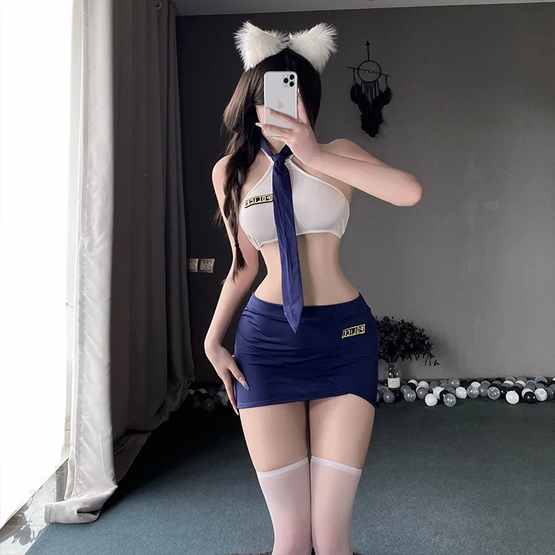 Cosplay Tiếp Viên Hàng Không Kèm Cà Vạt Siêu Xinh Gợi Cảm Set Police Thuỷ Thủ Ôm Body Quyến Rũ Ngọt Ngào - N325 Xanh 2 vn 11134207 7ra0g m7knk0m7olae05