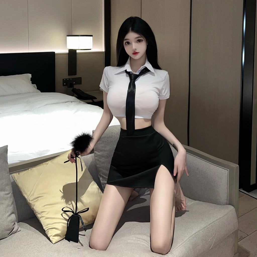 Cosplay Sexy Thư Ký Ôm Body Kèm Cà Vạt Gợi Cảm Thanh Lịch - N314 2 Cosplay Sexy Thư Ký Ôm Body Kèm Cà Vạt Gợi Cảm Thanh Lịch - N314