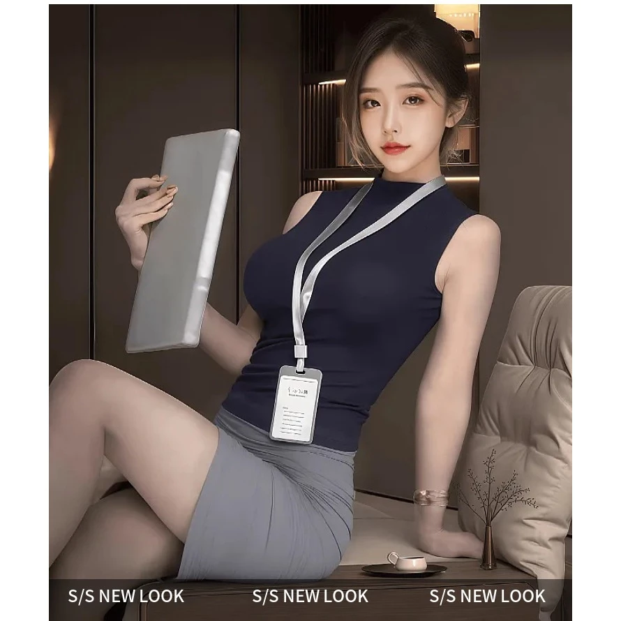 Đồ Cosplay Sexy Thư Ký Body Kèm Bảng Tên Quyến Rũ Ngọt Ngào Váy Công Sở Nữ Dáng Ôm Gợi Cảm Cuốn Hút - N319 Xám Xanh 4 Đồ Cosplay Sexy Thư Ký Body Kèm Bảng Tên Quyến Rũ Ngọt Ngào Váy Công Sở Nữ Dáng Ôm Gợi Cảm Cuốn Hút - N319 Xám Xanh