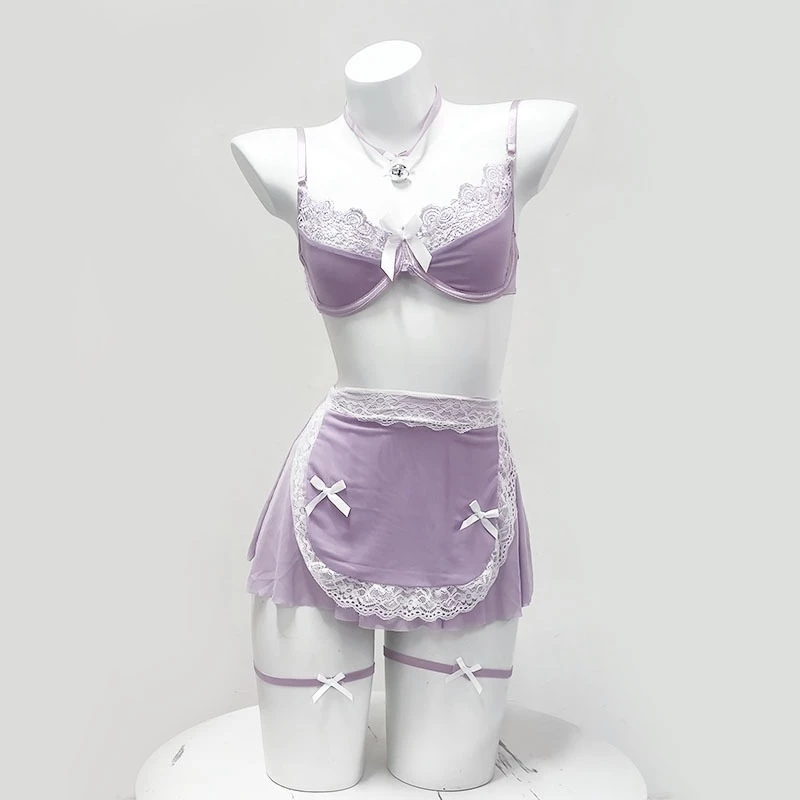 Set Đồ Lót Cosplay Hầu Gái Có Gọng Gợi Cảm Đáng Yêu Đồ Ngủ Nữ Giúp Việc Ren Xuyên Thấu Quyến Rũ Tinh Tế - N578 Tím Nhạt 14 vn 11134207 81ztc mmc0eb1favb4b4