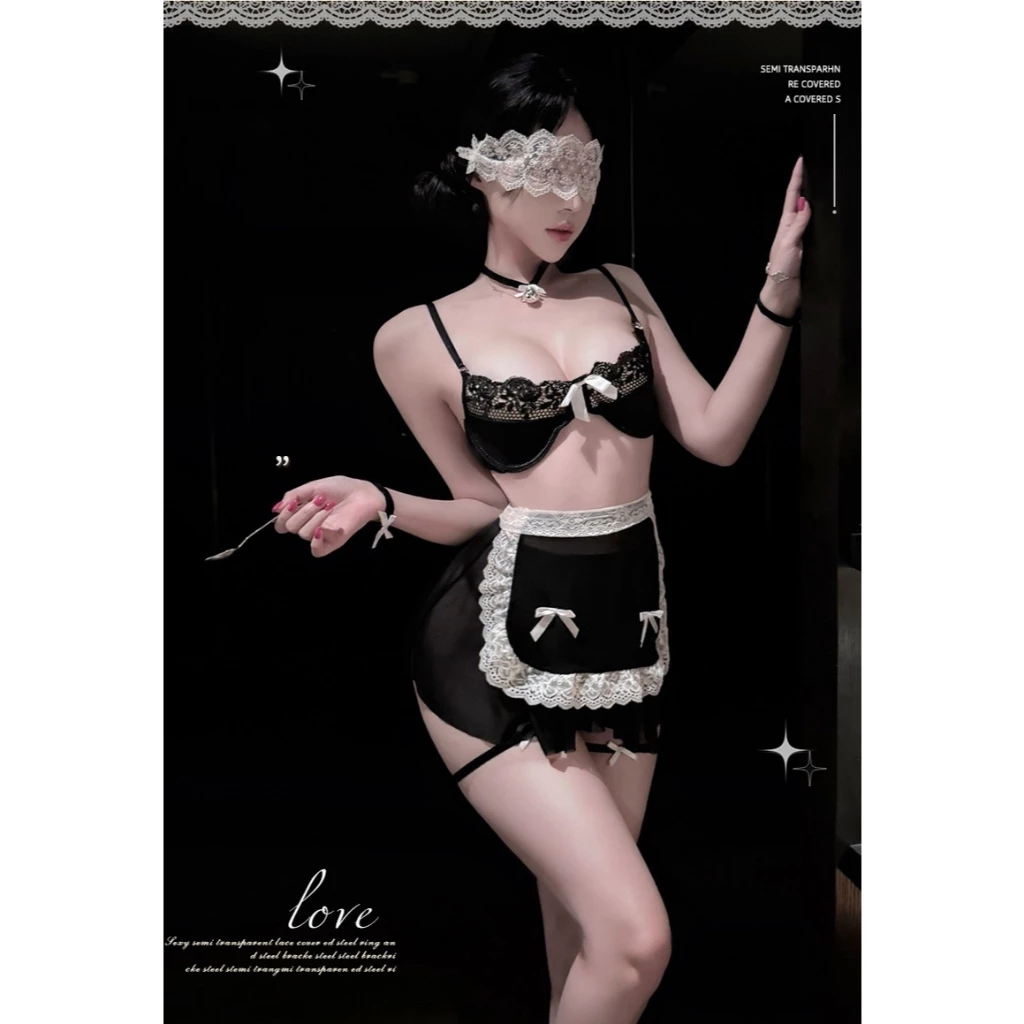 Set Đồ Lót Cosplay Hầu Gái Có Gọng Gợi Cảm Đáng Yêu Đồ Ngủ Nữ Giúp Việc Ren Xuyên Thấu Quyến Rũ Tinh Tế - N578 Đen 11 vn 11134207 81ztc mmc0eb1favbc2f