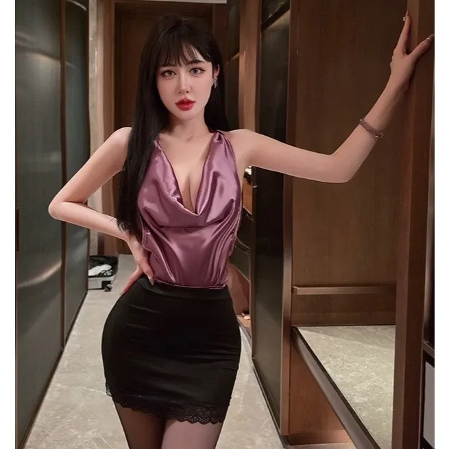 Cosplay Thư Kí Ôm Body Cổ Đổ Quyến Rũ Gợi Cảm - N318