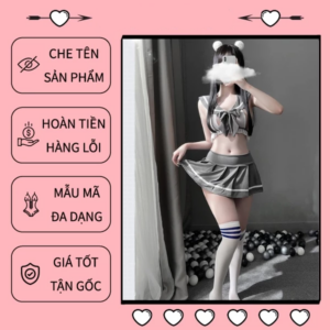 Cosplay Học Sinh Anime Nhật Bản Sexy Dễ Thương - N770 Xám