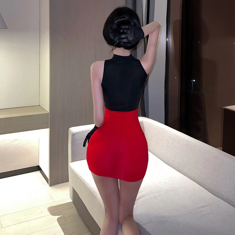 Cosplay Thư Ký Ôm Body Xinh Gợi Cảm Anime Quyến Rũ - N720 Đỏ Đen 10 vn 11134207 7qukw