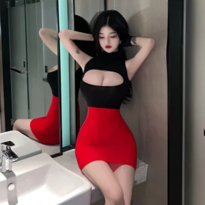 Cosplay Thư Ký Ôm Body Xinh Gợi Cảm Anime Quyến Rũ - N720 Đỏ Đen