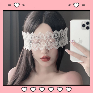 Bịt Mắt Ren Họa Tiết Hoa Sexy Gợi Cảm Phối Đồ Cosplay Cá Tính - Màu Trắng