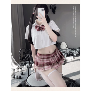 Đồ Cosplay Học Sinh Nhật Bản Tặng Nơ Dễ Thương Đáng Yêu - N766 Đỏ
