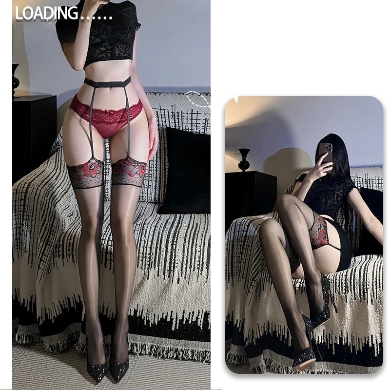 Garter Đùi Liền Tất Ren Hoa Đi Bar Pub Club Sexy Gợi Cảm Vớ Nữ Mỏng Phối Đồ Cosplay Cực Xinh Sang Chảnh - T816 Đen Hoa Đỏ 6 vn 11134207 7ra0g ma0vq9d8ly0yaf