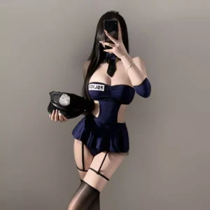 Cosplay Cảnh Sát Xanh Liền Thân Siêu Xinh Gợi Cảm Bodysuit - N709