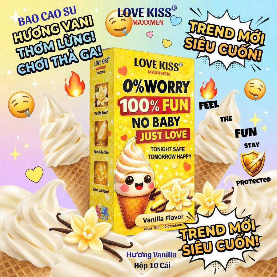 Bao Cao Su Love Kiss MAXXMEN Vanilla Siêu Mỏng 0.02mm Hương Vani 19 z7938034477050 5155b7816202aada4cab7a2c2cfdcb61