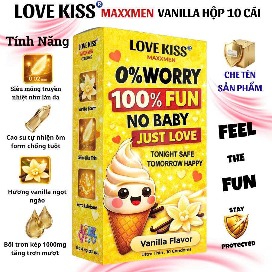 Bao Cao Su Love Kiss MAXXMEN Vanilla Siêu Mỏng 0.02mm Hương Vani 20 z7938034492123 1b3107d8f7aa579c5f6845645830394d