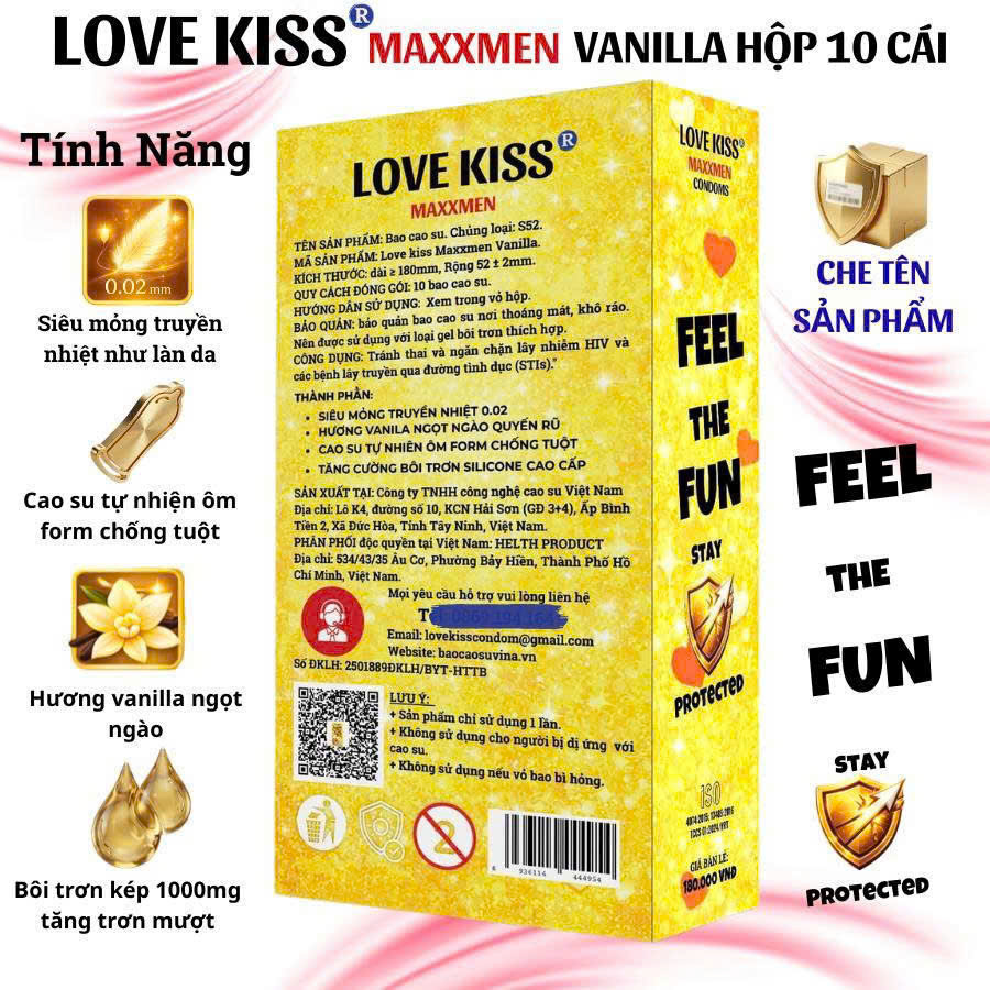 Bao Cao Su Love Kiss MAXXMEN Vanilla Siêu Mỏng 0.02mm Hương Vani 21 z7938034495231 4e9dd2126a1cd239950b283cb643e369