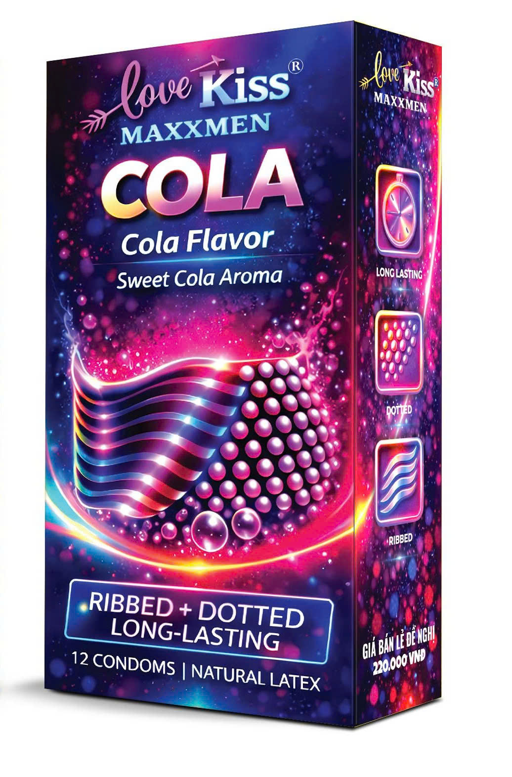 Bao Cao Su Love Kiss Maxxmen Cola Hộp 12 Cái – Gân Gai Kéo Dài Thời Gian, Hương Cola Ngọt Ngào 2 Bao Cao Su Love Kiss Maxxmen Cola Hộp 12 Cái – Gân Gai Kéo Dài Thời Gian, Hương Cola Ngọt Ngào