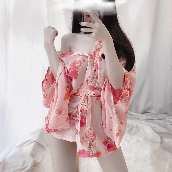 Áo Choàng Ngủ Kimono Hoa Anh Đào Sexy Gợi Cảm Áo Khoác Nữ Ngoài Cosplay Cổ Trang Nhật Bản Quyến Rũ - N742 4 Áo Choàng Ngủ Kimono Hoa Anh Đào Sexy Gợi Cảm Áo Khoác Nữ Ngoài Cosplay Cổ Trang Nhật Bản Quyến Rũ - N742