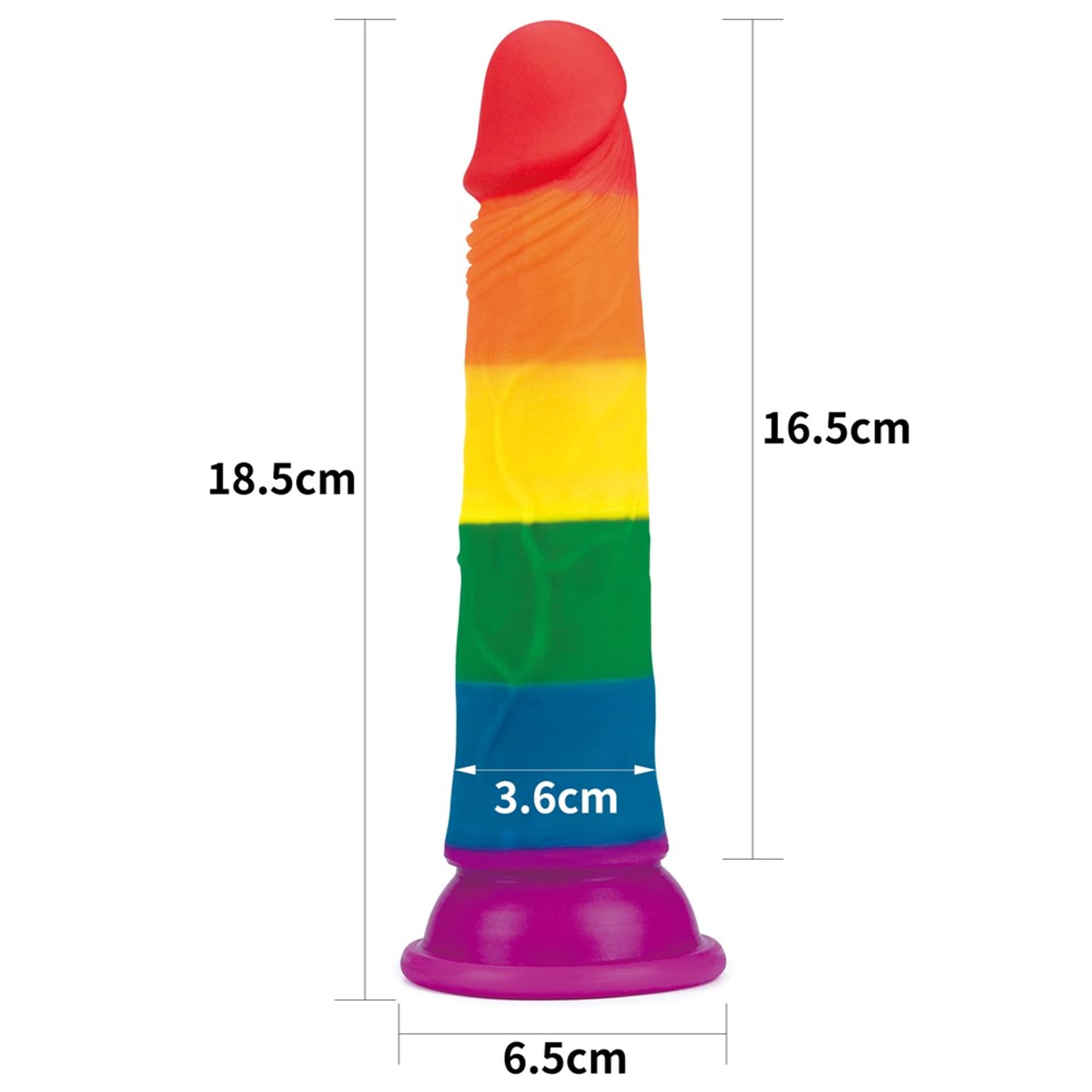 Dương Vật Giả Lovetoy Prider 7inch Đa Sắc Cầu Vồng, Đế Hút Mạnh 7 Dương Vật Giả Lovetoy Prider 7inch Đa Sắc Cầu Vồng, Đế Hút Mạnh