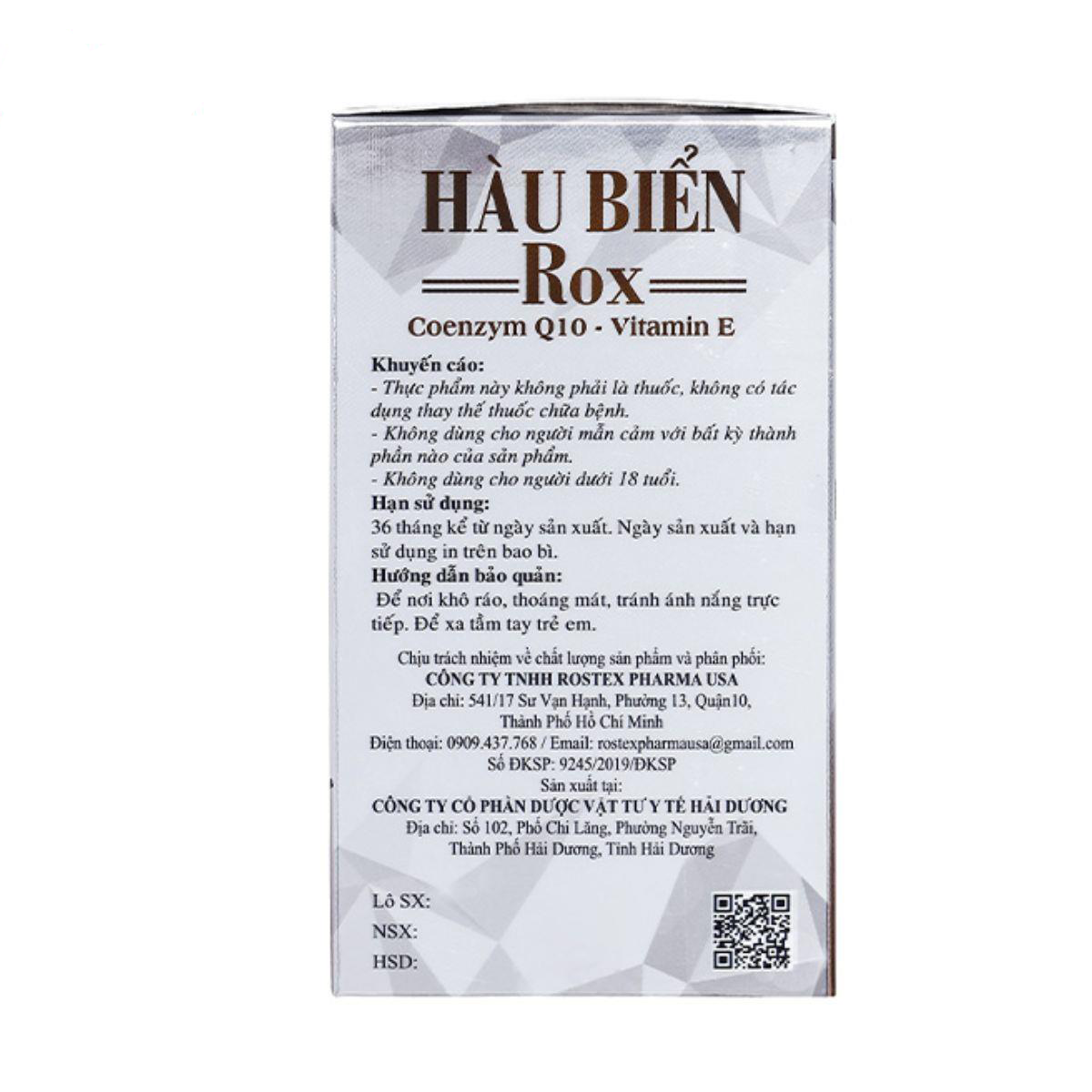 HÀU BIỂN ROX Bạc – Hộp 30 Viên Nang Cứng 4 HÀU BIỂN ROX Bạc – Hộp 30 Viên Nang Cứng