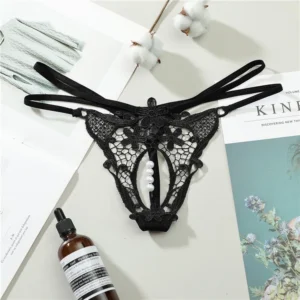 Quần Lót Đính Hạt Lọt Khe Sexy Bonita Phối Hoa Gợi Cảm Chip Nữ Dây Lưng Cao Quyến Rũ - T308 Đen