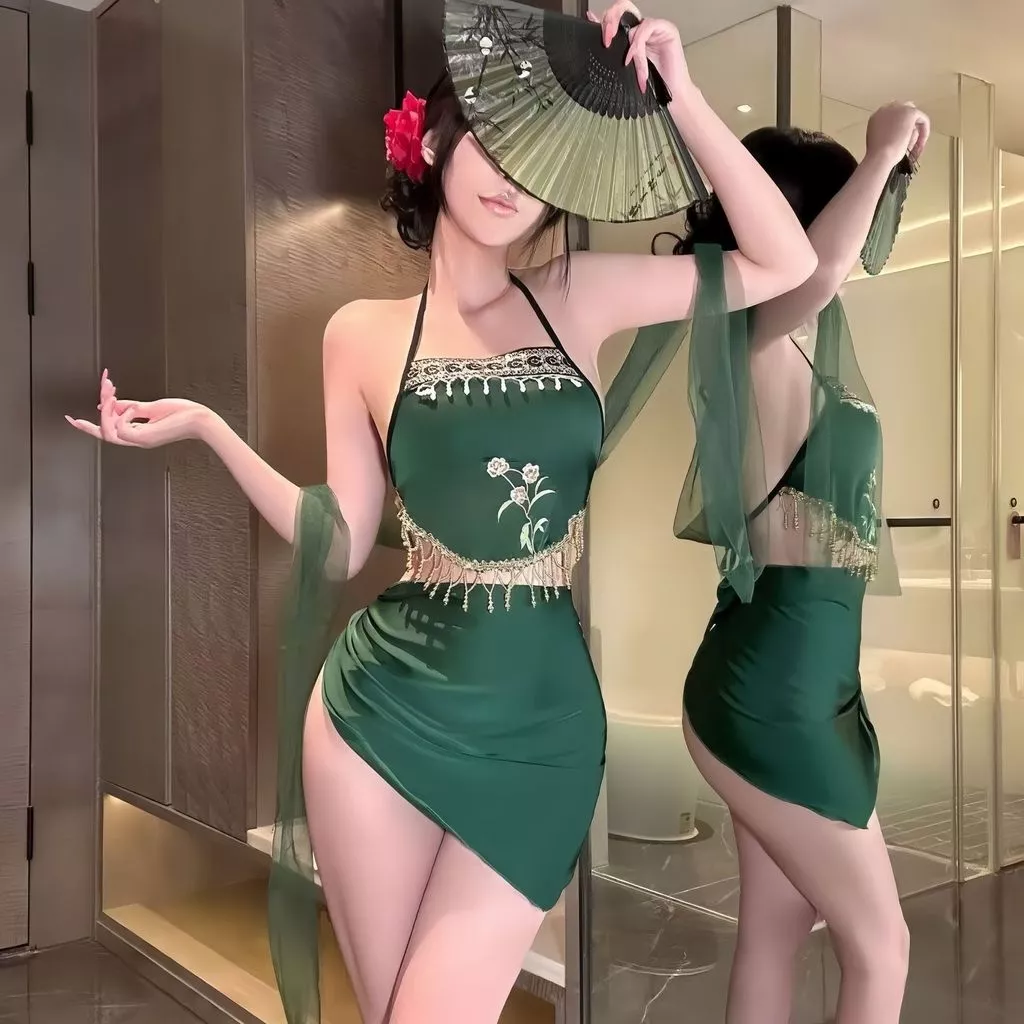 Đồ Cosplay Cổ Trang Trung Quốc Thêu Hoa Gợi Cảm Cao Cấp Set Ngủ Yếm Hán Phục Hở Lưng Quyến Rũ Thanh Lịch - N793 13 sg 11134201 81ztx
