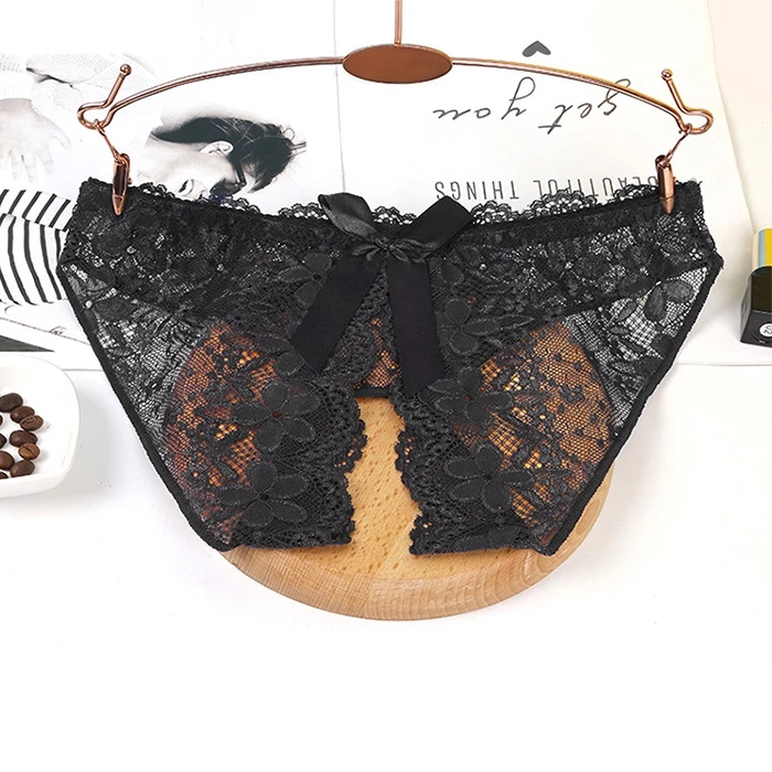 Quần Lót Sexy Ren Hoa Xẻ Đáy Gợi Cảm Tinh Tế Sịp Nữ Khoét Đũng Phối Nơ Dễ Thương Quyến Rũ - T306 Đen 1 Quần Lót Sexy Ren Hoa Xẻ Đáy Gợi Cảm Tinh Tế Sịp Nữ Khoét Đũng Phối Nơ Dễ Thương Quyến Rũ - T306 Đen