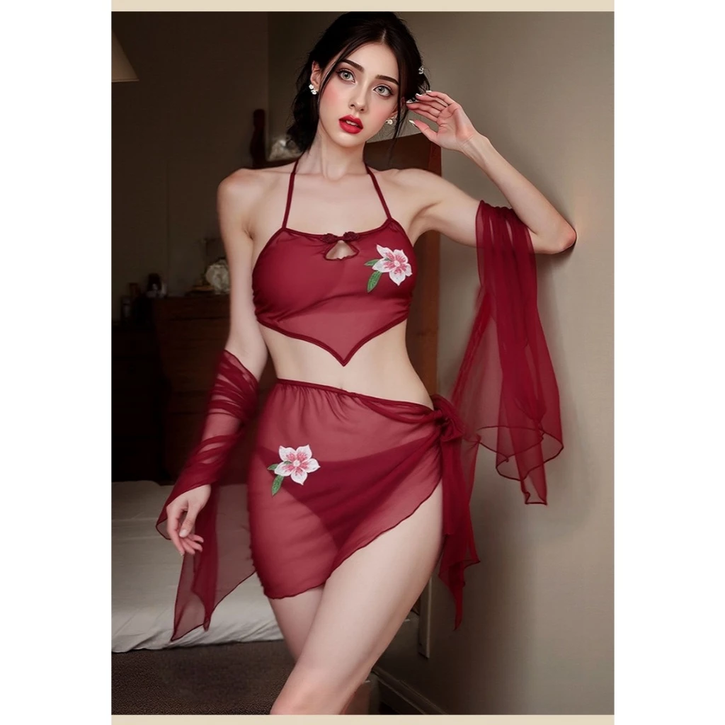 Bộ Đồ Lót Yếm Đào Kèm Khăn Choàng Gợi Cảm Đáng Yêu Set Hán Phục Cosplay Cổ Trang Hanfu Cổ Xưa Quyến Rũ - N884 Đỏ 7 vn 11134207 7ra0g m9l9t12pngby1d