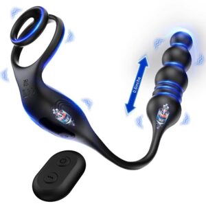 Plug Thụt Rung 3 Điểm Kết Hợp Vòng Rung Dương Vật