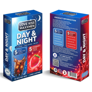 Bao Cao Su LoveKiss Maxxmen Day&Night Siêu Mỏng Truyền Nhiệt Hương Cola Kéo Dài Thời Gian - Hộp 10 Cái