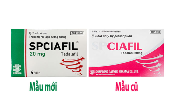 Thuốc Cường Dương SPCiafil 20mg - 4 Viên 5 spciafil 20mg mau moi