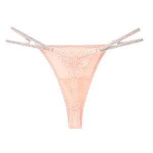 Quần Lót Lọt Khe Sexy Họa Tiết Bướm Gợi Cảm Thanh Lịch Quần Chip Nữ Phối Dây Lấp Lánh Quyến Rũ Dễ Thương – T359 Nude