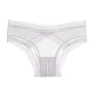 Quần Lót Ren Xẻ Đáy Siêu Mỏng Sexy Gợi Cảm Quần Chip Nữ Khoét Đũng Mềm Mịn Co Giãn Tốt – T333 Trắng