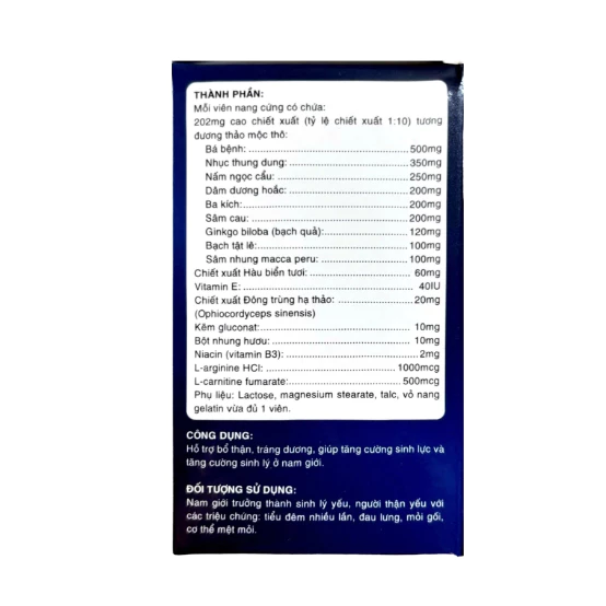 Viên Bổ Thận Hàu Biển Giúp Bổ Thận, Tráng Dương, Giúp Tăng Cường Sinh Lực Và Tăng Cường Sinh Lý - 30 Viên 4 Viên Bổ Thận Hàu Biển Giúp Bổ Thận, Tráng Dương, Giúp Tăng Cường Sinh Lực Và Tăng Cường Sinh Lý - 30 Viên
