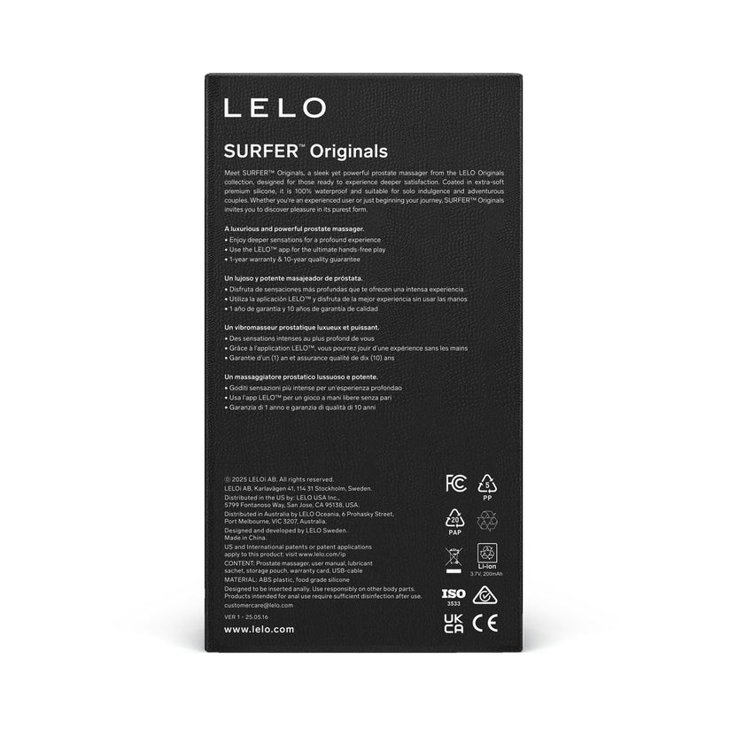 Máy Rung Hậu Môn Lelo Surfer Originals — Chân Đế Loe, Kết Nối App 13 lelo surfer originals prostate massager 83350 06