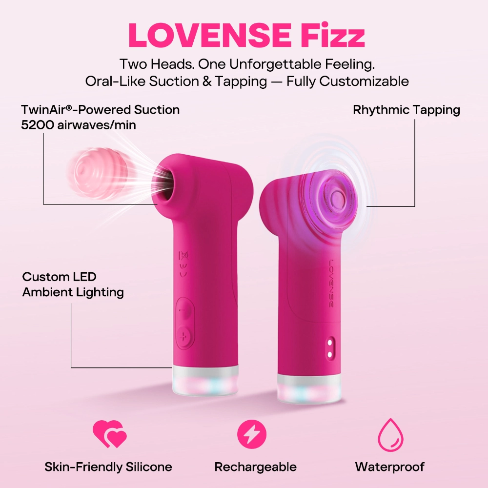 Lovense Fizz - Máy Hút Âm Vật TwinAir Kết Hợp Gõ Nhịp PulseSense
